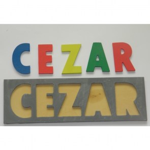 puzzle lemn nume copil cezar