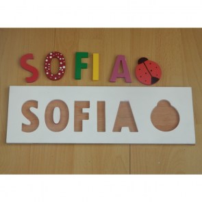 puzzle lemn nume copil sofia