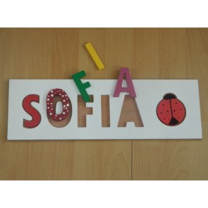 puzzle lemn nume copil sofia