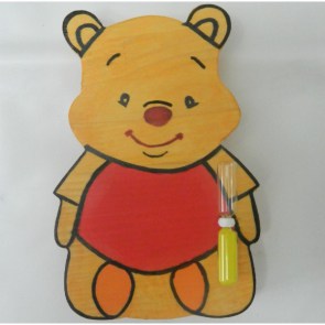 suport periuta de dinti din lemn cu clepsidra winnie the pooh