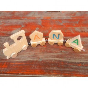 tren din lemn 3 litere